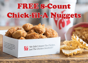 chick fil a 8 pc nugget calories